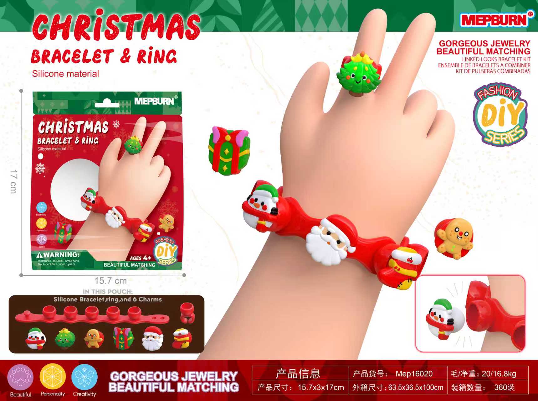 Christmas bracelet and ring collection