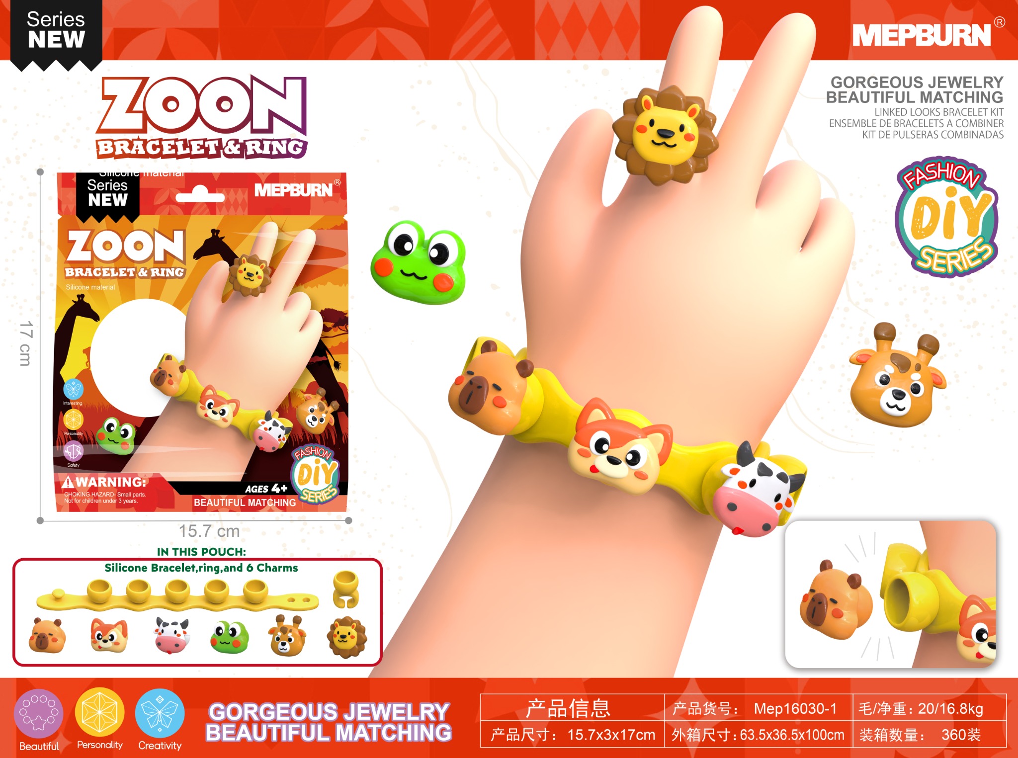 Zoo bracelet and ring collection